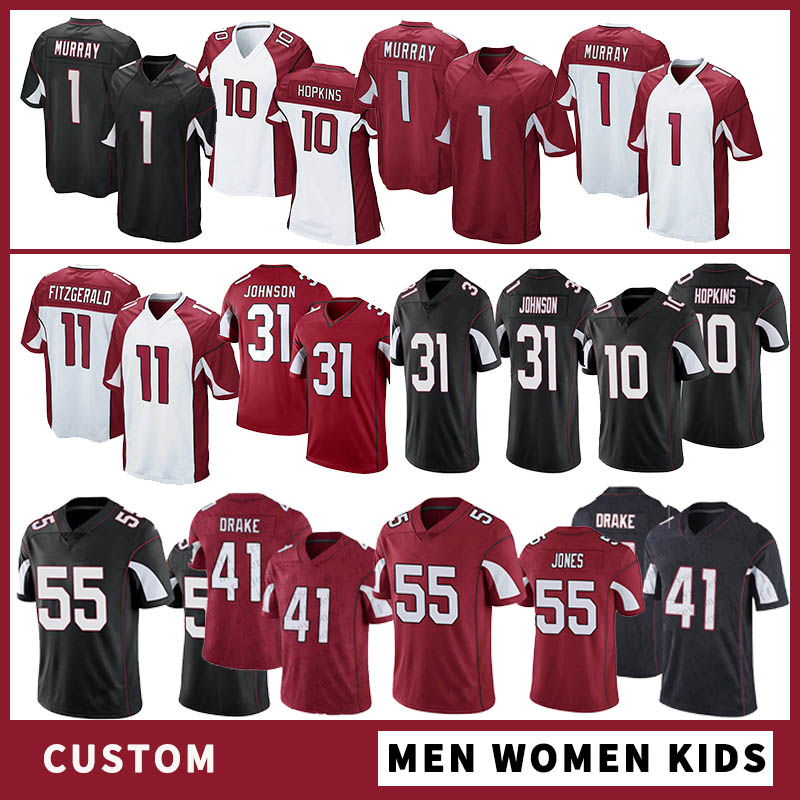 1 Kyler Murray Football Jerseys Custom Men Women Kids 10 DeAndre Hopkins 11 Larry Fitzgerald 30 James Conner 99 J.J. Watt Chandler Jones High quality stitched jersey, Shown
1 Kyler Murray Football Jerseys Custom Men Women Kids 10 DeAndre Hopkins 11 Larry Fitzgerald 30 James Conner 99 J.J. Watt Chandler Jones High quality stitched jersey, Shown