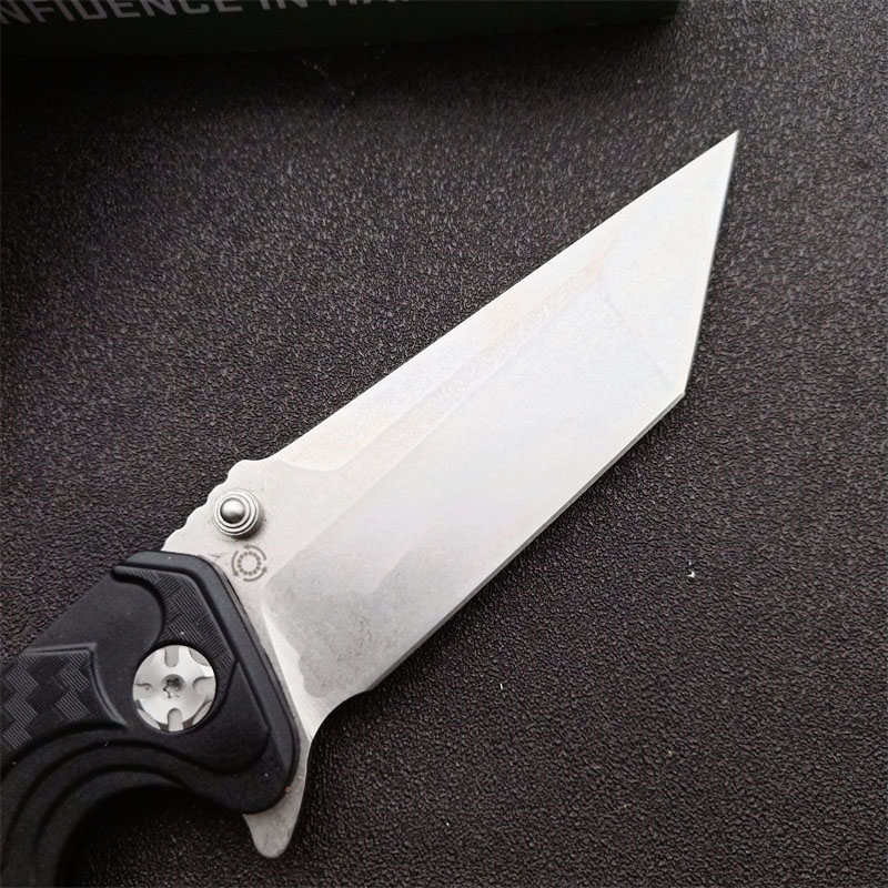 High Quality Flipper Folding Knife 8Cr13Mov Stone Wash Tanto Point Blade Glass-reinforced polyamide Handle Ball Bearing Folder Knives