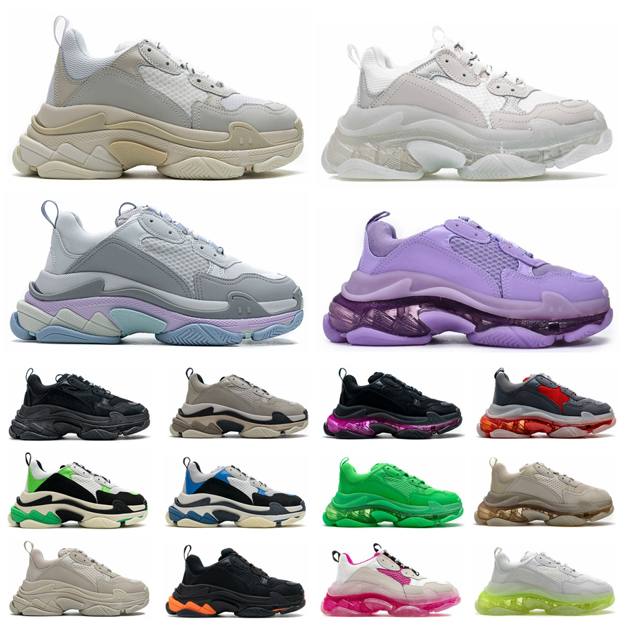 2022 new Paris triple-s clear sole casual shoes fluo red neon green rainbow pink black beige navy Men Women Platform vintage old crystal bottom 17FW designer Sneakers
2022 new Paris triple-s clear sole casual shoes fluo red neon green rainbow pink black beige navy Men Women Platform vintage old crystal bottom 17FW designer Sneakers