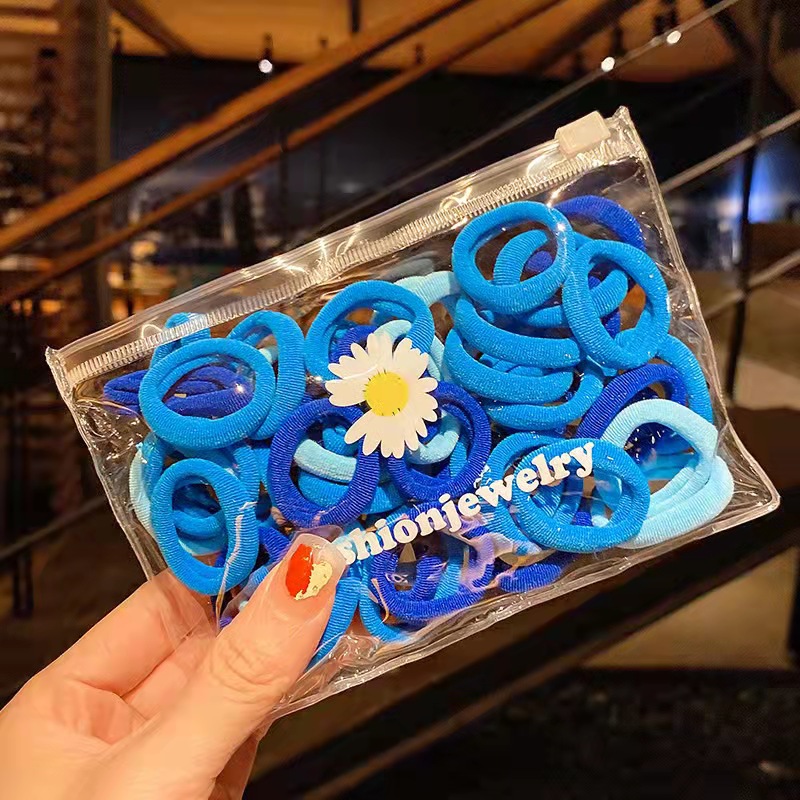 50pcs high elasticity does not hurt the durable seamless hair rope simple hair ring