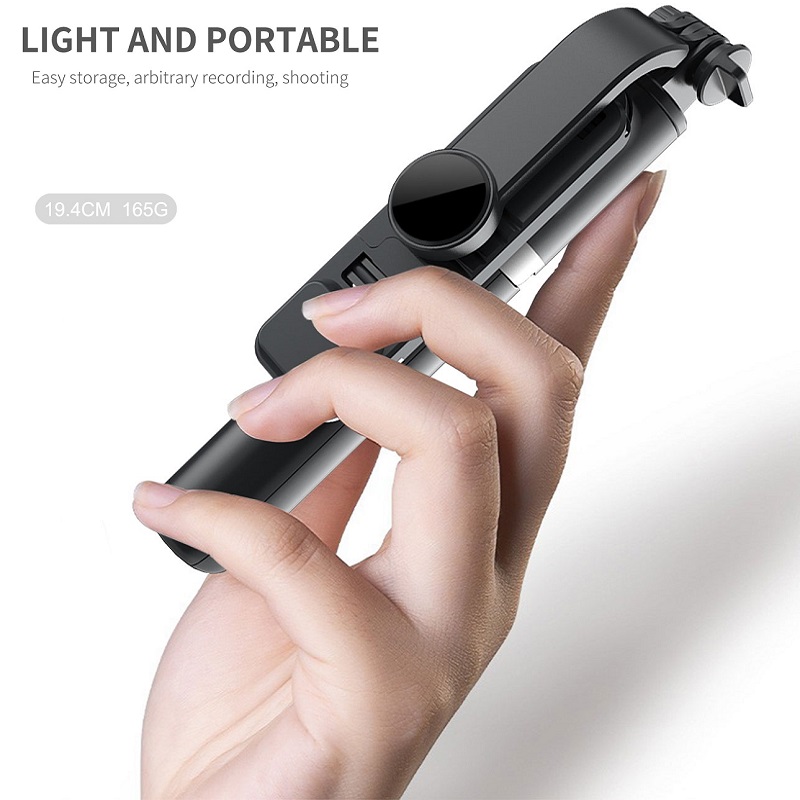 Q02S Wireless Bluetooth-compatible Selfie Stick Foldable Mini Tripod Shutter Remote Control for Ios Android