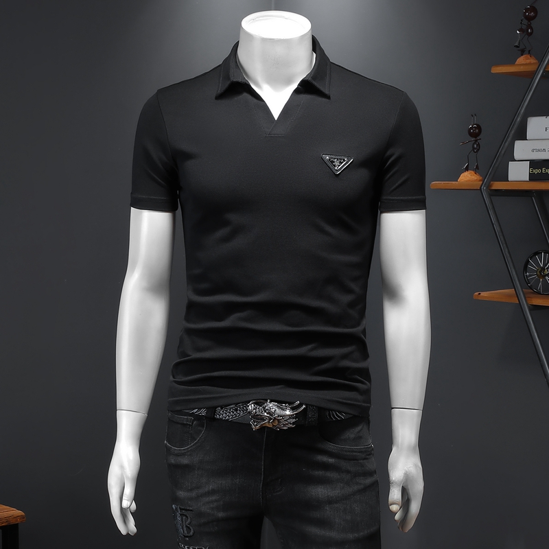 2022 summer new men's business casual silk cotton short-sleeved POLO shirt fashion all-match trend lapel top, Black
2022 summer new men's business casual silk cotton short-sleeved POLO shirt fashion all-match trend lapel top, Black