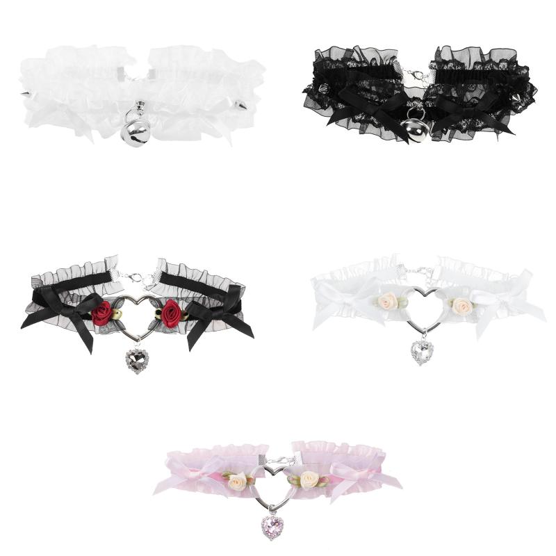 Pendant Necklaces 1Pc Women Girls Lace Neck Choker Handmade Bow Rose Necklace Retro Underwear Accessories Leg Ring Lolita Costume, Silver
Pendant Necklaces 1Pc Women Girls Lace Neck Choker Handmade Bow Rose Necklace Retro Underwear Accessories Leg Ring Lolita Costume, Silver