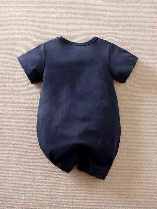 Baby Slogan & Heart Graphic Romper SHE