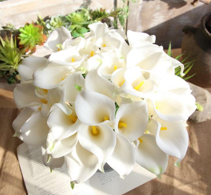 2021 purple Color Calla Lily Artificial Flowers Wedding Bouquet Latex Real Touch Calla Lily Wedding Flower Bouquet