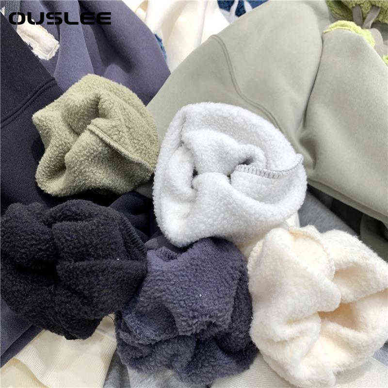 OUSLEE Fashion Patchwork Oversize Sweatshirt Women Winter Casual Loose Cotton Thick Letter Long Sleeve Hoodies Female Streetwear 211108