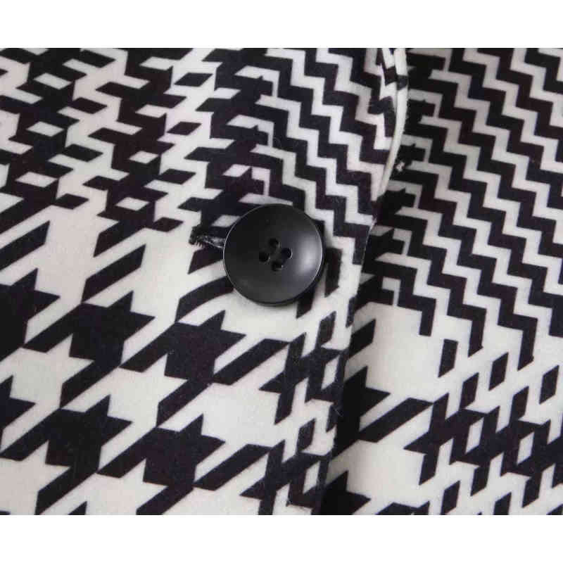 vintage women plaid long coats fashion ladies oversize woolen jackets female winter casual coat girls chic loose clothes 210521