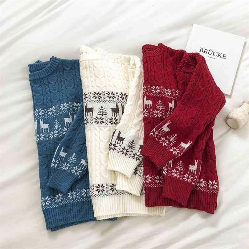 Women's Christmas Sweater Autumn Winter Harajuku Kawaii Cartoon Elk Argyle Sweaters Woman Long Sleeve Korean Pullover 210525, Red
Women's Christmas Sweater Autumn Winter Harajuku Kawaii Cartoon Elk Argyle Sweaters Woman Long Sleeve Korean Pullover 210525, Red