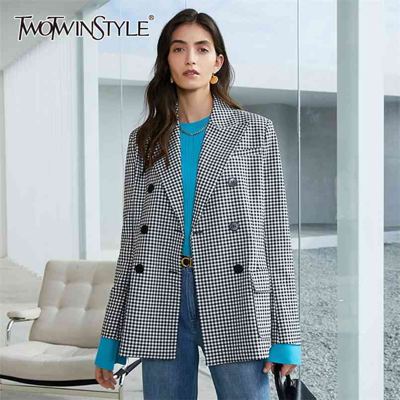 Plaid Spring Blazer For Women Notched Long Sleeve Casual Hit Color Large Size Blazers Female Fashion 210524
Plaid Spring Blazer For Women Notched Long Sleeve Casual Hit Color Large Size Blazers Female Fashion 210524