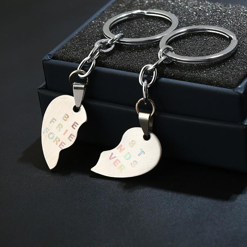 Keychains 2 Pieces Of Fashionable And Simple Stainless Steel Letter Key Chain Friends Permanent Friendship Gift
Keychains 2 Pieces Of Fashionable And Simple Stainless Steel Letter Key Chain Friends Permanent Friendship Gift