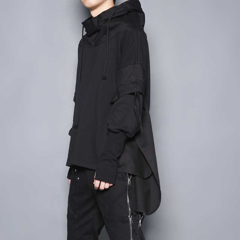 Dark personality deconstruction stitching Yamamoto style street national niche n hooded loose men's jacket 210813