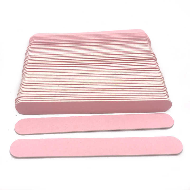 500pcs/set Professional Nail File 240/240 Grit Straight Wooden Buffer Disposable pilniki do paznokci Sandpaper 210630