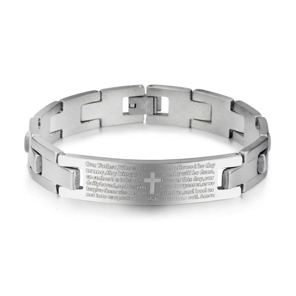bracelet !! Trend Bible prayer stainless steel bracelet adjustable cross men's Bracelet, Golden;silver
bracelet !! Trend Bible prayer stainless steel bracelet adjustable cross men's Bracelet, Golden;silver