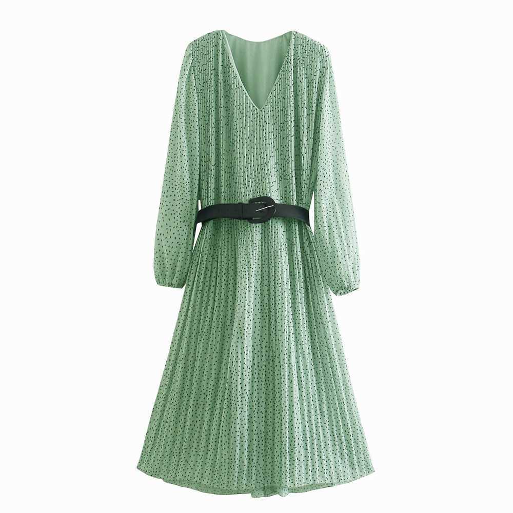 Women Summer Dress Fashion Full Sleeve Belt Modern Lady Prints Chiffon Dresses Pleated Vestidos 210602, As photo
Women Summer Dress Fashion Full Sleeve Belt Modern Lady Prints Chiffon Dresses Pleated Vestidos 210602, As photo