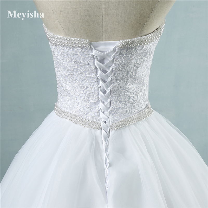 ZJ9069 2021 High Quality White or Ivory Wedding Dresses Lace up Back Bridal Gowns Women Vestidos De Novia size 2-26W