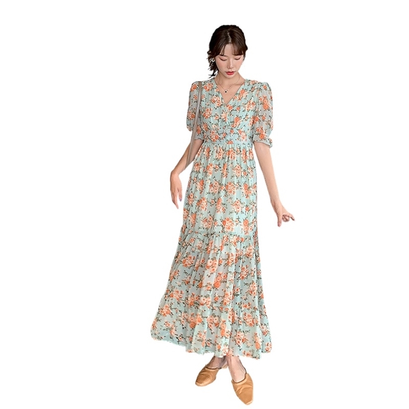 dress for women Fashion summer chiffon V-neck short-sleeved temperament printing and ankle skirt women' 210520, Mixed color
dress for women Fashion summer chiffon V-neck short-sleeved temperament printing and ankle skirt women' 210520, Mixed color