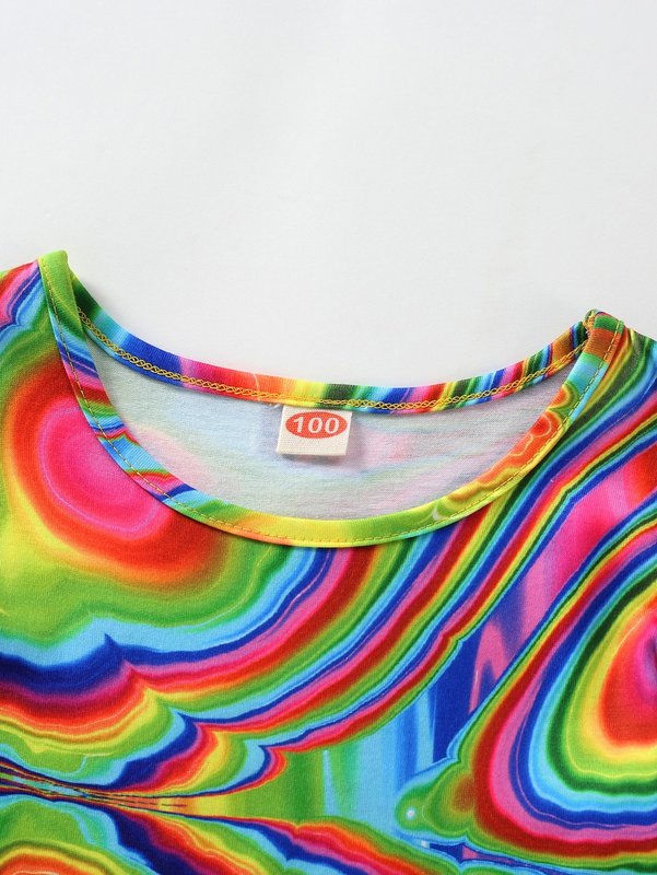 Toddler Girls Marble Print Tee Dress SHE