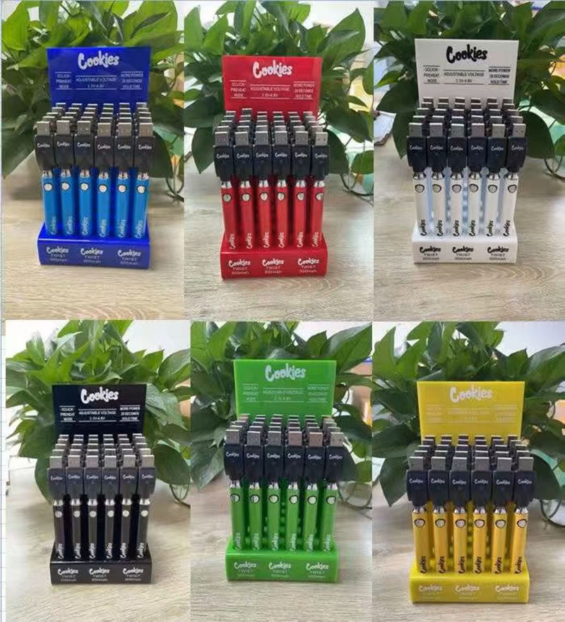 Cookies Twist Preheat VV Battery 900mAh Bottom Voltage Adjustable Usb Charger Vape Pen For 510 Cartridges 30Pcs A Display Box
Cookies Twist Preheat VV Battery 900mAh Bottom Voltage Adjustable Usb Charger Vape Pen For 510 Cartridges 30Pcs A Display Box
