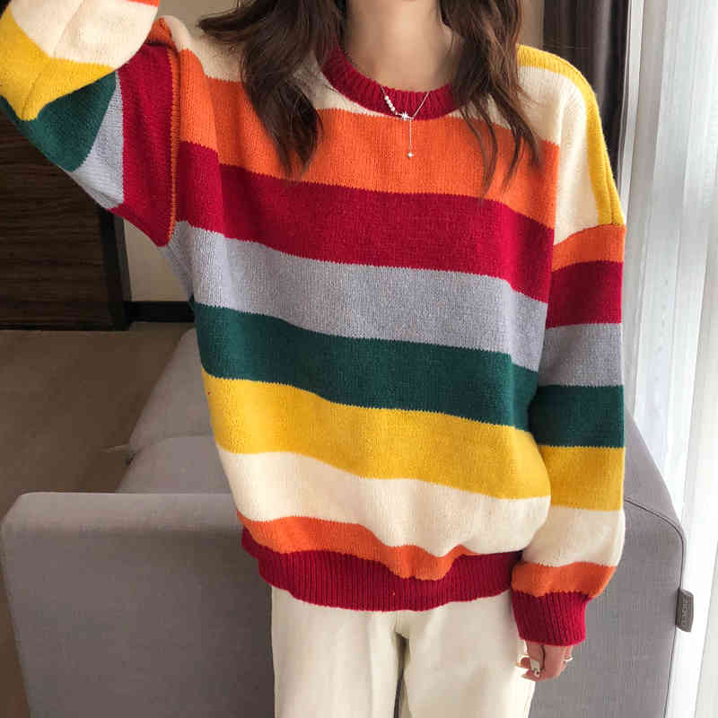 women's sweaters striped shirt fruit autumn woman, vintage woman sweater knitted with round collar, aesthetic loose qakq, White;black
women's sweaters striped shirt fruit autumn woman, vintage woman sweater knitted with round collar, aesthetic loose qakq, White;black