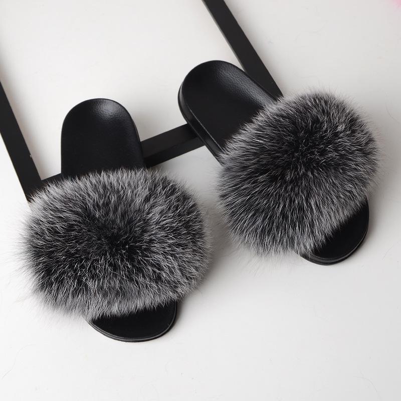 Slippers Fur Slides Women Summer Beach Fluffy 100% Real Raccoon Flip Flops Sandals Plush Shoes, Black
Slippers Fur Slides Women Summer Beach Fluffy 100% Real Raccoon Flip Flops Sandals Plush Shoes, Black