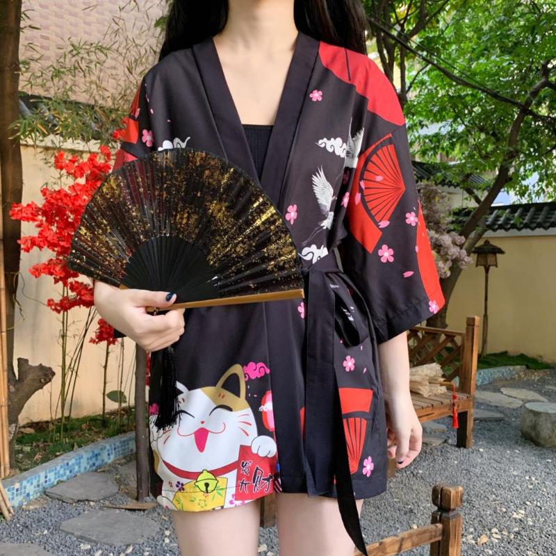 Ethnic Clothing Lucky Cat Cardigan Kimono Women Japanese National Style Traditional Tops Blouse Yukata Clothes Kawaii Robe Beach
Ethnic Clothing Lucky Cat Cardigan Kimono Women Japanese National Style Traditional Tops Blouse Yukata Clothes Kawaii Robe Beach