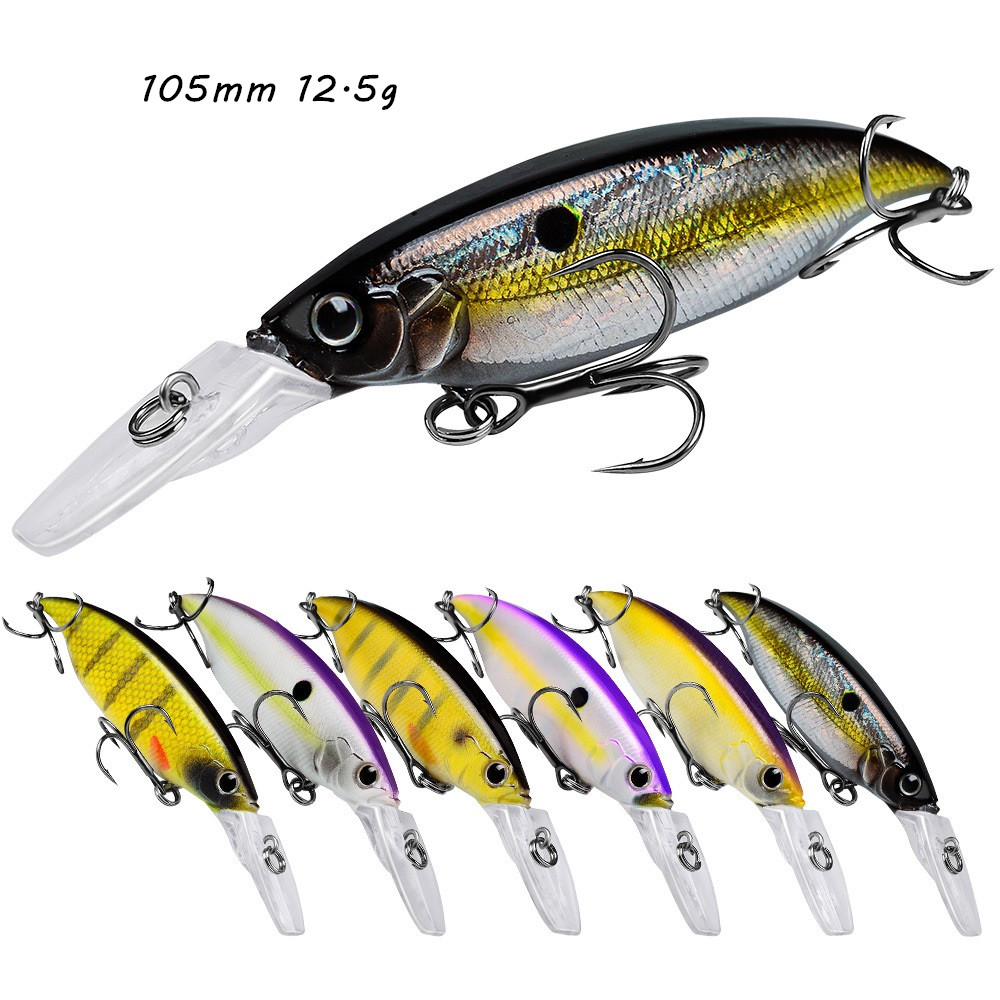 7 Color Mixed 105mm 12.5g Minnow Hard Baits & Lures 4# Treble Hook Fishing Hooks Fishhooks Pesca Tackle Accessories WHB-020
7 Color Mixed 105mm 12.5g Minnow Hard Baits & Lures 4# Treble Hook Fishing Hooks Fishhooks Pesca Tackle Accessories WHB-020