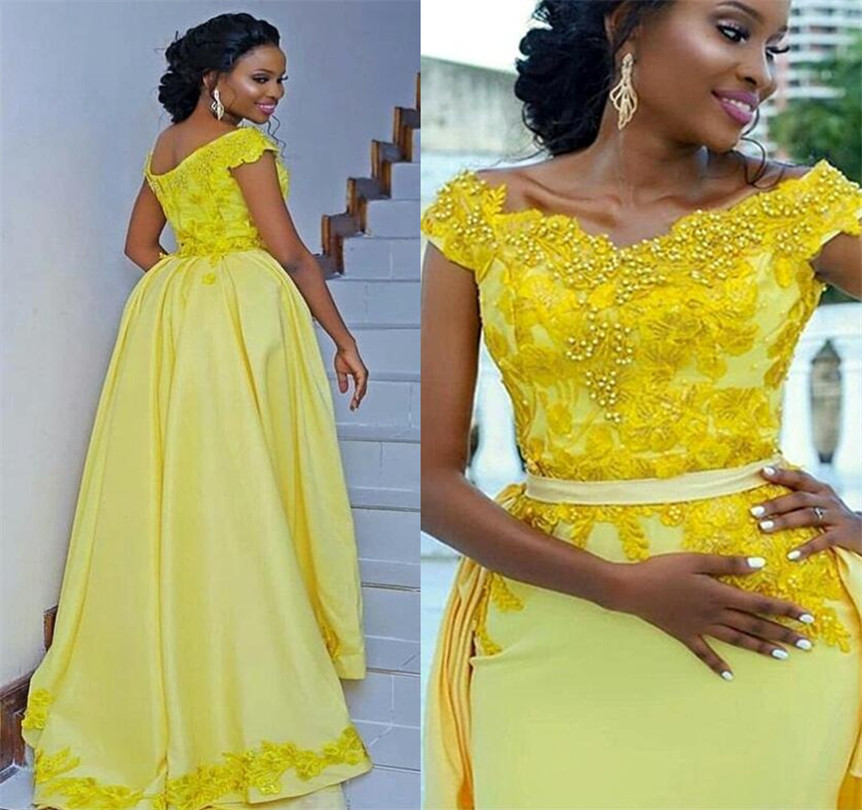 Charming Yellow Evening Dresses 2021 Sheath Overskirt Lace Applique Beading Long Prom Gowns Off The Shoulder Detachable Train Plus Size Formal Occasion Party Dress, Water melon
Charming Yellow Evening Dresses 2021 Sheath Overskirt Lace Applique Beading Long Prom Gowns Off The Shoulder Detachable Train Plus Size Formal Occasion Party Dress, Water melon