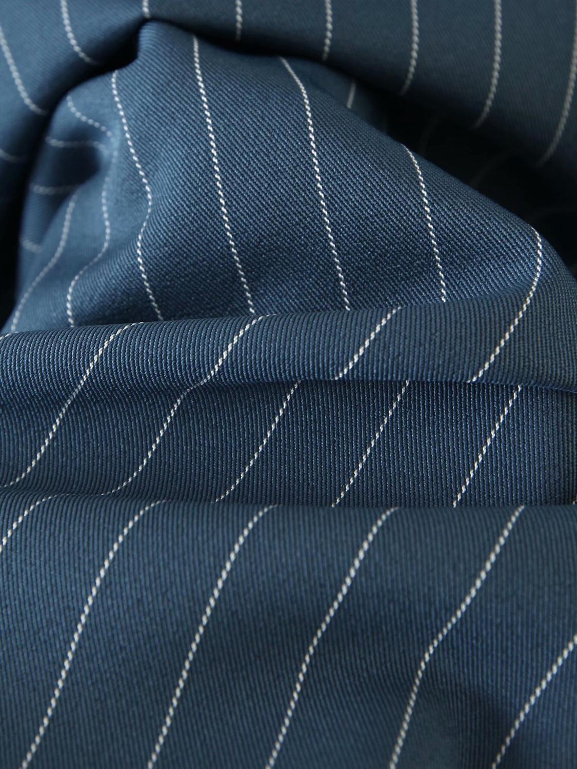 CHIC Double-breasted Button Women Striped Blazer Blue Elastic High Waist Harem Pants Long Sleeve Suits Set 2 pieces set 210429