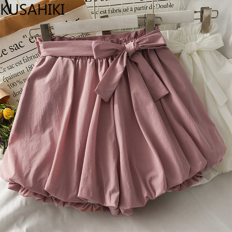 KUSAHIKI Summer Woman Shorts Bow Bandage High Waist Causal Bottoms Korean Solid Pleated Wide Leg Short Feminimos 6H066 210602, Pink
KUSAHIKI Summer Woman Shorts Bow Bandage High Waist Causal Bottoms Korean Solid Pleated Wide Leg Short Feminimos 6H066 210602, Pink