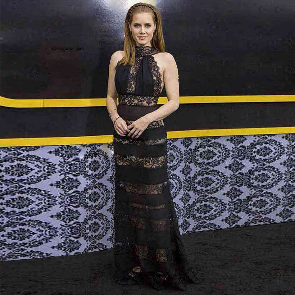 Summer Women Black Halter Mermaid Bandage Maxi Dress Sexy Lace Sleeveless Club Celebrity Evening Party Long 210423