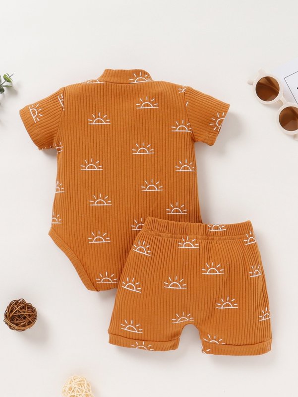 Baby Sun Print Bodysuit & Shorts SHE