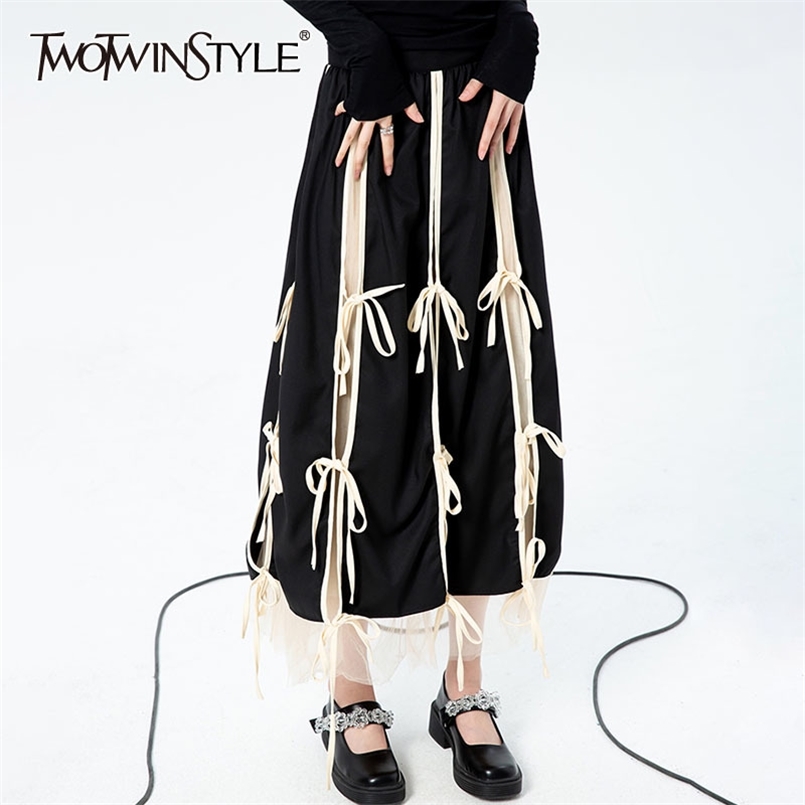 Hit Color Midi Skirt For Women High Waist Patchwork Bow Mesh Vintage Skirts Female Fashion Clothing 210521, Black
Hit Color Midi Skirt For Women High Waist Patchwork Bow Mesh Vintage Skirts Female Fashion Clothing 210521, Black
