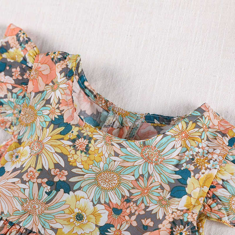 Korean Japan Style Baby Girls Clothing Sets Dress Tops+ PP Shorts Summer Cotton Flower Short sleeve Clothes Suit 210804