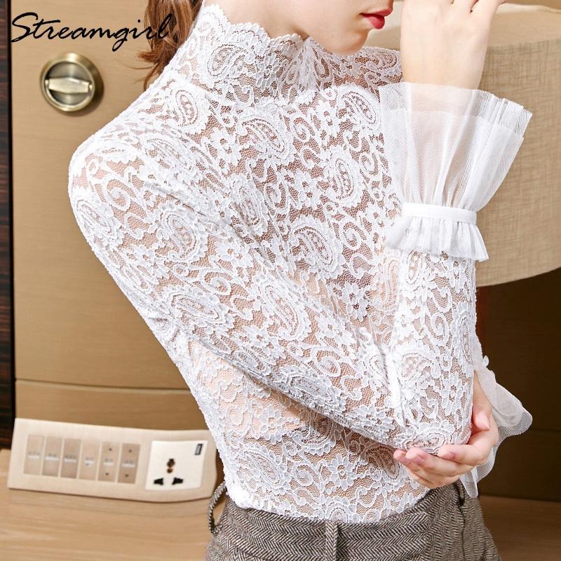 Women' Blouses & Shirts Women Lace Elegant Embroidered Blouse Spring Tops And For Office Shirt Woman Transparent, Black
Women' Blouses & Shirts Women Lace Elegant Embroidered Blouse Spring Tops And For Office Shirt Woman Transparent, Black