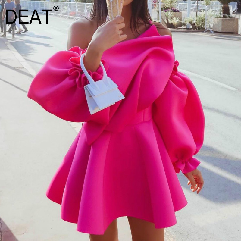 Spring Sexy Long Puff Sleeve High Waist Ruffles Fuchsia Short Mini Dress Women MG247 210525
Spring Sexy Long Puff Sleeve High Waist Ruffles Fuchsia Short Mini Dress Women MG247 210525