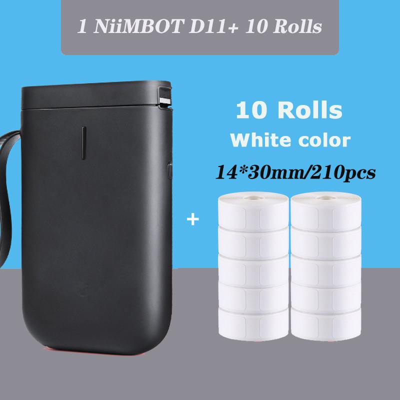 Black Niimbot Labeler Add 10Rolls White 14x22mm D11 Price Sticker Portable Thermal Label Printer Home And Office Use USB Cable Printers
Black Niimbot Labeler Add 10Rolls White 14x22mm D11 Price Sticker Portable Thermal Label Printer Home And Office Use USB Cable Printers