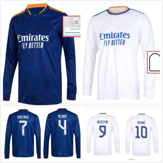 2021 2022 Real Madrid jersey long sleeve soccer jerseys 21 22 HAZARD RAMOS BENZEMA camiseta football shirt Maillot Maglia Tops Uniforms
2021 2022 Real Madrid jersey long sleeve soccer jerseys 21 22 HAZARD RAMOS BENZEMA camiseta football shirt Maillot Maglia Tops Uniforms