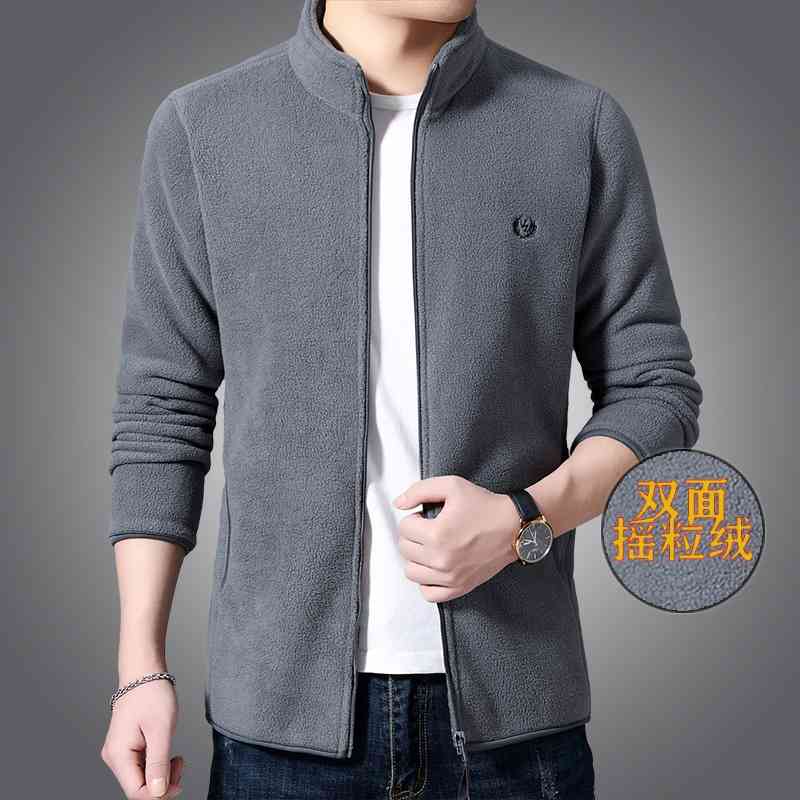 Spring autumn men's double-sided fleece middle-aged youth jacket, stand collar solid color cardigan, over 50 pieces, free of, Black
Spring autumn men's double-sided fleece middle-aged youth jacket, stand collar solid color cardigan, over 50 pieces, free of, Black