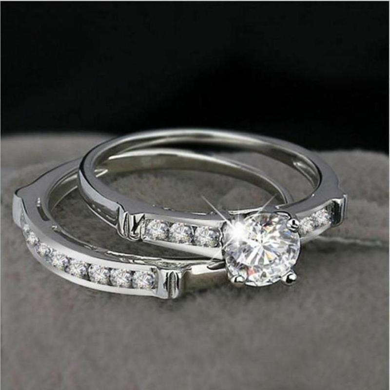 Wedding Rings 2pcs Silver Color Ring Classic Style Minimalist Party Fine Jewelry Gifts Female Finger Bijoux Femme, Slivery;golden
Wedding Rings 2pcs Silver Color Ring Classic Style Minimalist Party Fine Jewelry Gifts Female Finger Bijoux Femme, Slivery;golden