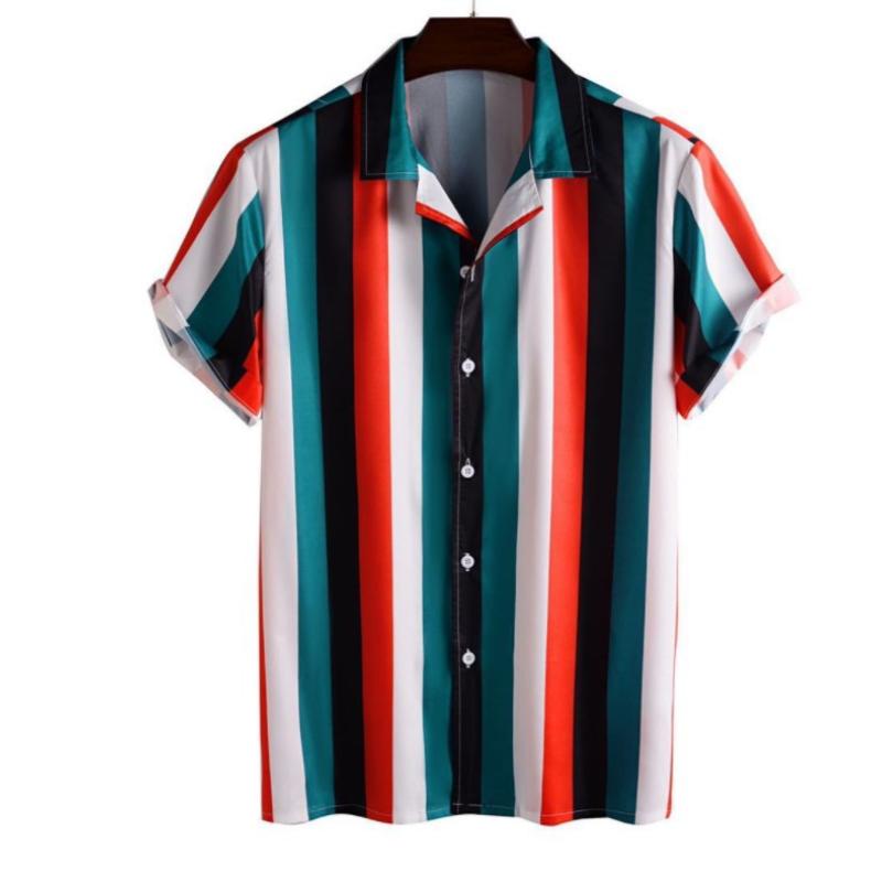 Men's Casual Shirts Summer Mens Shirt Top Short Sleeve Hawaiian Lapel Strip Print Cool Thin Men Dress Male Clothing Tops, Red
Men's Casual Shirts Summer Mens Shirt Top Short Sleeve Hawaiian Lapel Strip Print Cool Thin Men Dress Male Clothing Tops, Red