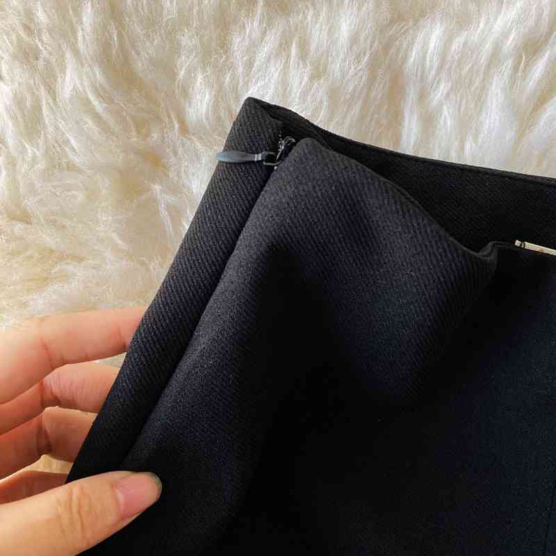 Fashion Ruffle Flare Pants Black Women Bodycon High Waist Bell-Bottoms Pant Chic Solid Color Trouser Streetwear 210506