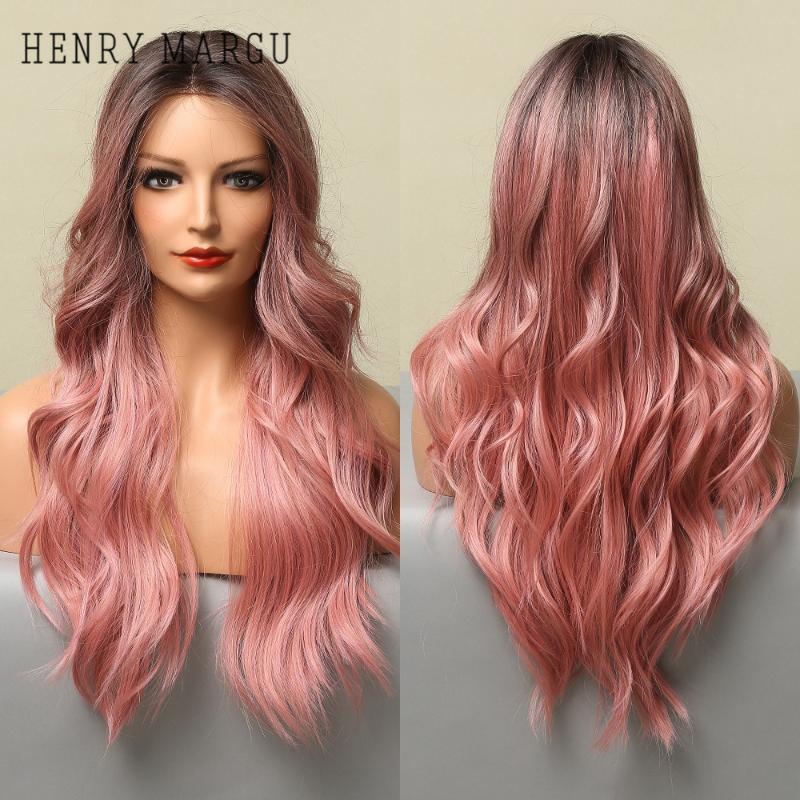 Synthetic Wigs HENRY MARGU Long Natural Wave Lace Front Black Pink Hair Wig Heat Resistant Cosplay Party For Women, Bl22002-1
Synthetic Wigs HENRY MARGU Long Natural Wave Lace Front Black Pink Hair Wig Heat Resistant Cosplay Party For Women, Bl22002-1