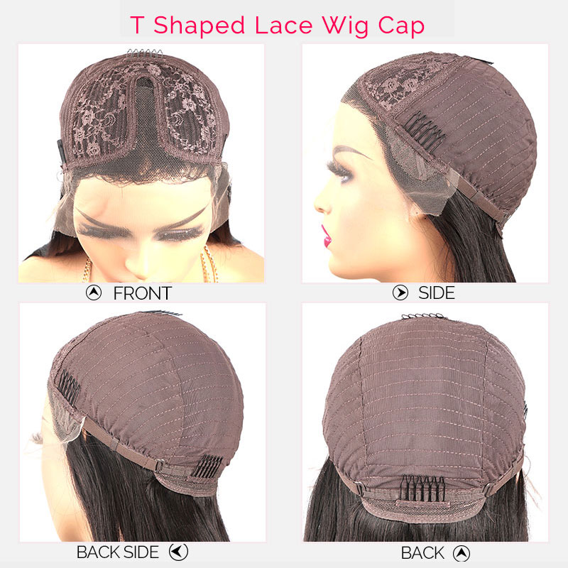 Curly Human Hair Wig For Women Synthetic T Part Lace Front Short Bob Highlight Hd Transparent Deep Wave Frontal Wig