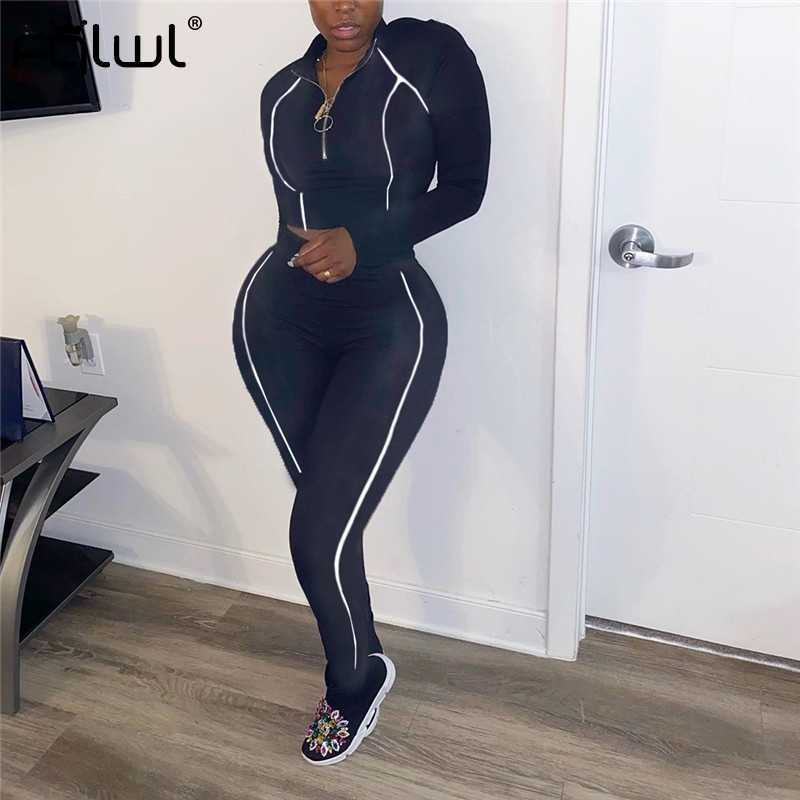 FQLWL Streetwear Autumn 2 Two Piece Set Women Outfit Tracksuits Female Long Sleeve Crop Top Joggers Women Matching Set Sweatsuit Y0625