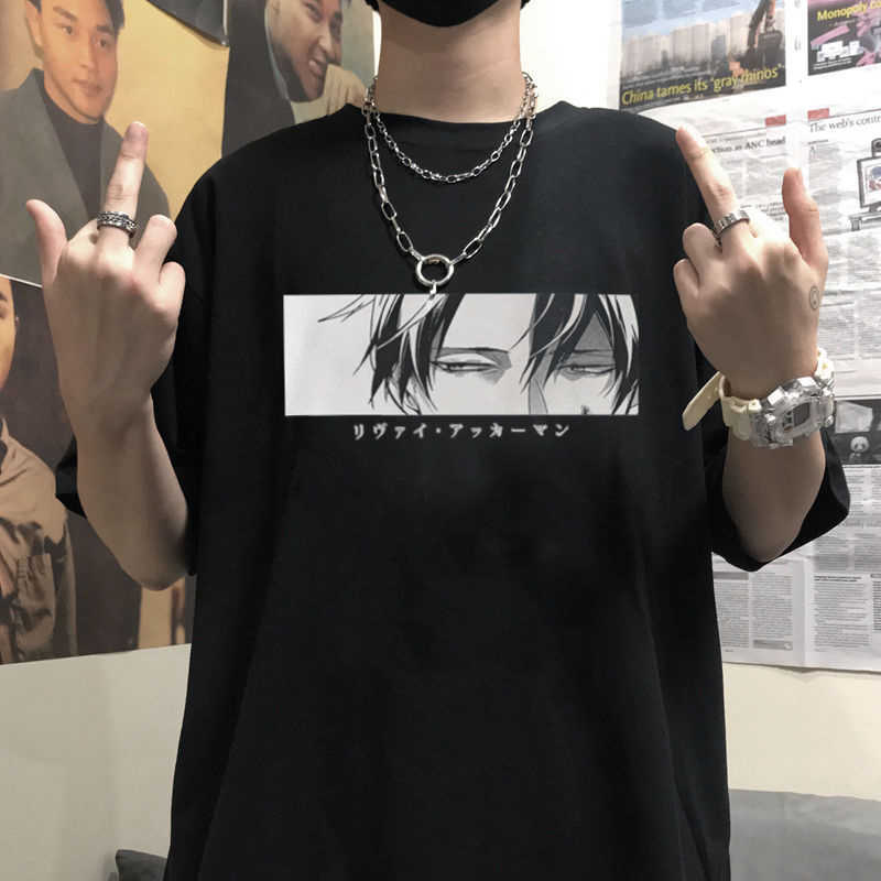 2020 Attack On Titan Anime Manga Funny Cartoon LeviAckerman T-shirt Tee Male Harajuku Unisex Tops Men's T Shirts Punk Clothes X0621, Black3
2020 Attack On Titan Anime Manga Funny Cartoon LeviAckerman T-shirt Tee Male Harajuku Unisex Tops Men's T Shirts Punk Clothes X0621, Black3