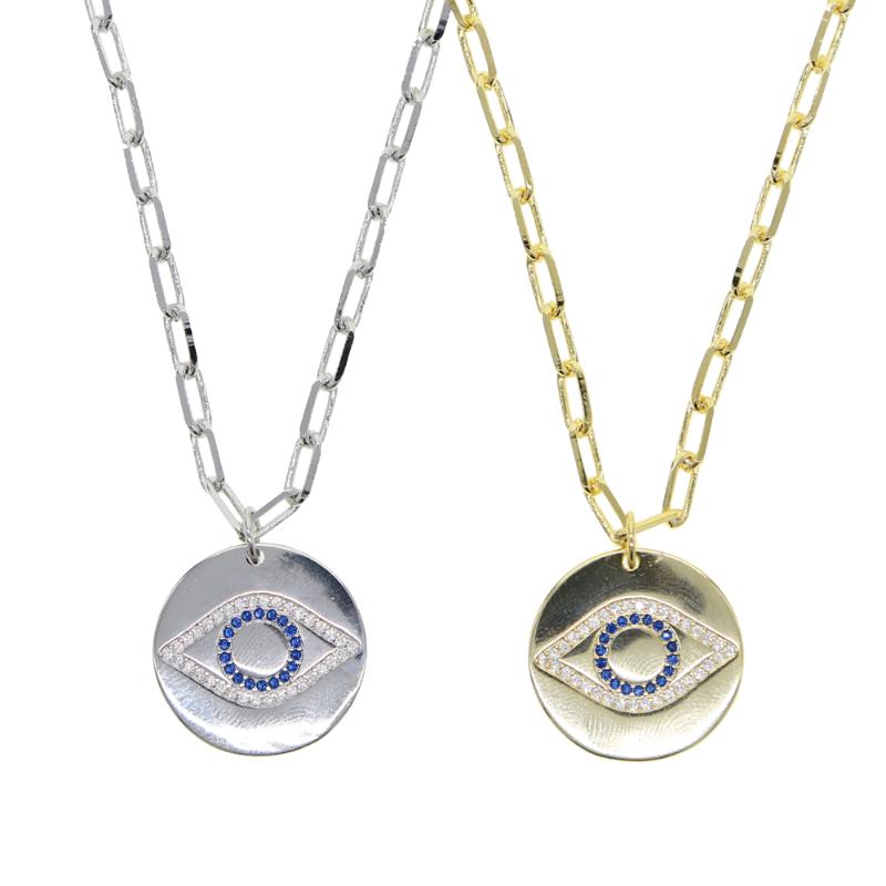 Evil Eye Coin Pendant Necklace Gold Silver Color Wide Open Link Box Chain Choker Necklaces Women Chains
Evil Eye Coin Pendant Necklace Gold Silver Color Wide Open Link Box Chain Choker Necklaces Women Chains