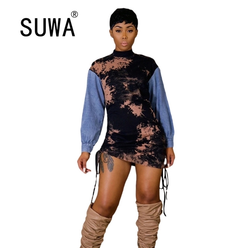 Denim Patchwork Long Sleeve Dresses For Women Product Side Lace Up Stacked Bodycon Mini Sexy Vestidos Wholesale 210525, Multi
Denim Patchwork Long Sleeve Dresses For Women Product Side Lace Up Stacked Bodycon Mini Sexy Vestidos Wholesale 210525, Multi