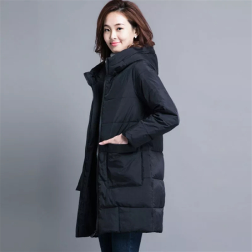 Autumn And Winter Parka Jacket Women Plus Size Women's Cotton-padded Clothes Mid-length Loose Fashion Wild Coat Female 210819