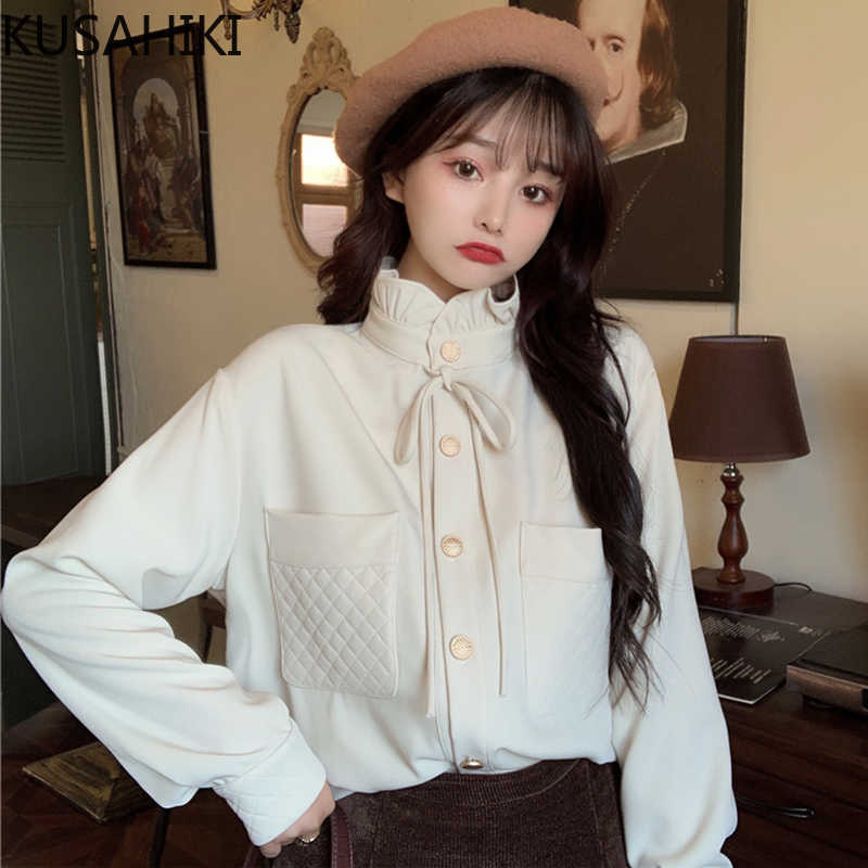 Women Blouse Bow Tie Stand Neck Long Sleeve Shirt Causal Pockets Tops Spring Sweet Blusas Mujerde Moda 6E311 210603, Photo color
Women Blouse Bow Tie Stand Neck Long Sleeve Shirt Causal Pockets Tops Spring Sweet Blusas Mujerde Moda 6E311 210603, Photo color