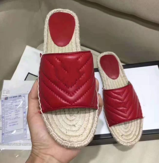 Femmes Chic Espadrille Pantoufles Designer Lady Wave Cuir Double Cordon Mental Cordet Plateforme Solle Solle Sold